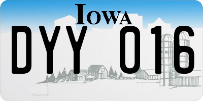 IA license plate DYY016