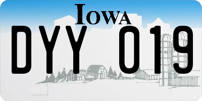 IA license plate DYY019