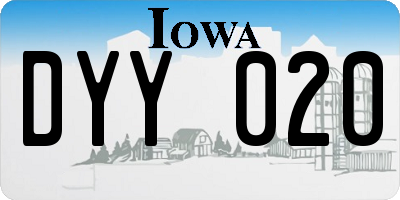 IA license plate DYY020