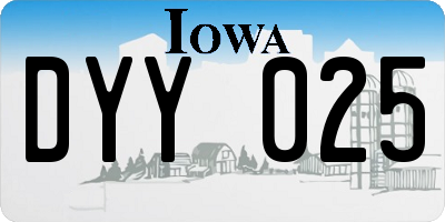 IA license plate DYY025