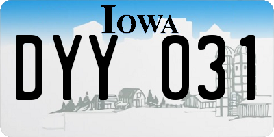 IA license plate DYY031
