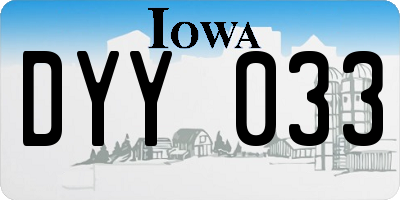 IA license plate DYY033