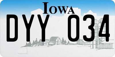 IA license plate DYY034
