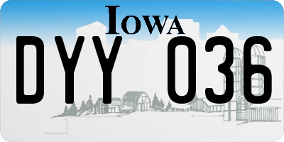 IA license plate DYY036