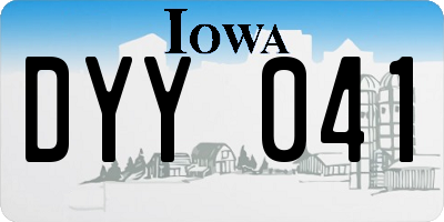 IA license plate DYY041