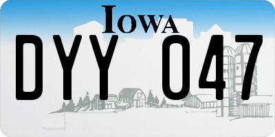 IA license plate DYY047