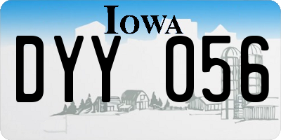 IA license plate DYY056