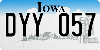 IA license plate DYY057
