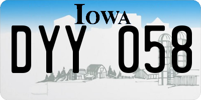 IA license plate DYY058
