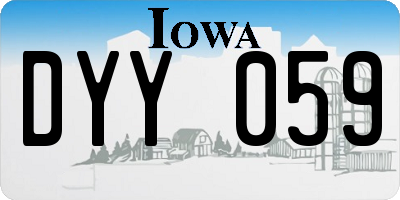 IA license plate DYY059