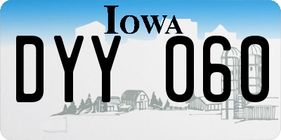 IA license plate DYY060