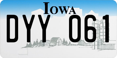 IA license plate DYY061