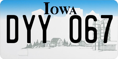 IA license plate DYY067