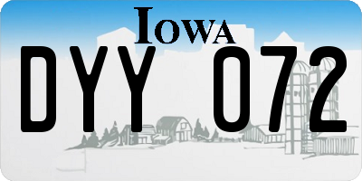 IA license plate DYY072