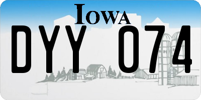 IA license plate DYY074