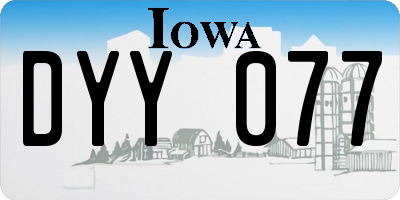 IA license plate DYY077