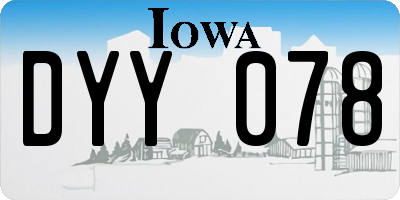 IA license plate DYY078