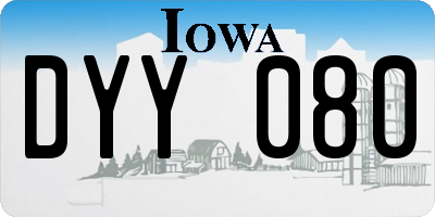 IA license plate DYY080