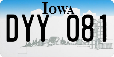 IA license plate DYY081