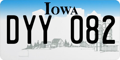 IA license plate DYY082