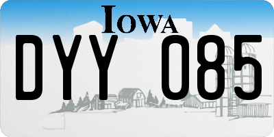IA license plate DYY085