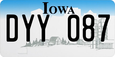 IA license plate DYY087