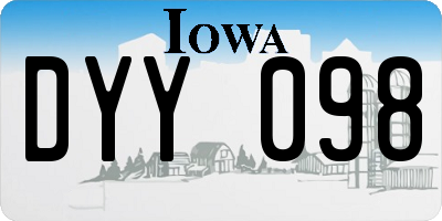IA license plate DYY098