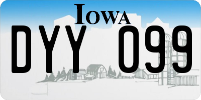 IA license plate DYY099