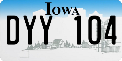 IA license plate DYY104
