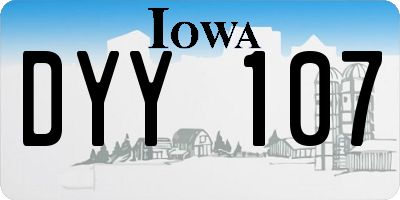 IA license plate DYY107