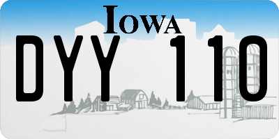 IA license plate DYY110