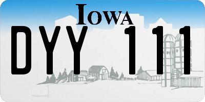 IA license plate DYY111