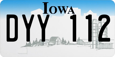 IA license plate DYY112