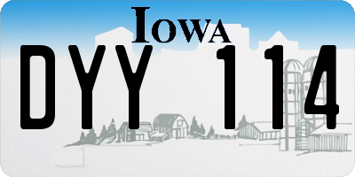 IA license plate DYY114