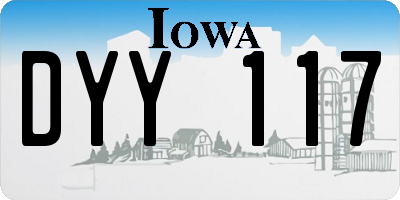 IA license plate DYY117
