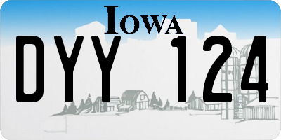 IA license plate DYY124