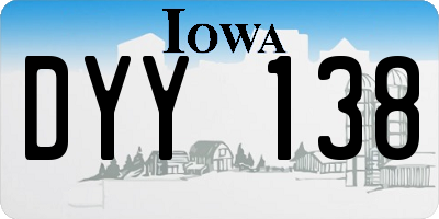 IA license plate DYY138