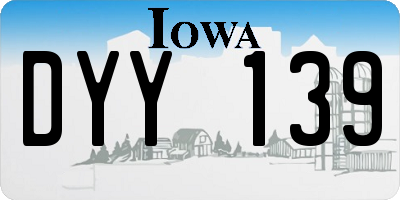 IA license plate DYY139