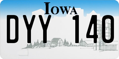 IA license plate DYY140