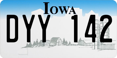 IA license plate DYY142