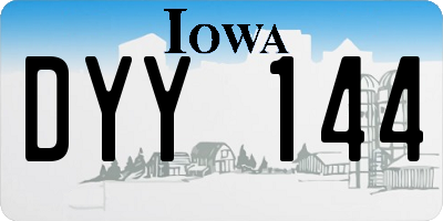 IA license plate DYY144