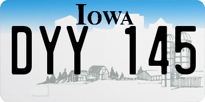 IA license plate DYY145