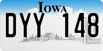 IA license plate DYY148