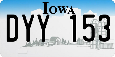 IA license plate DYY153