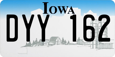 IA license plate DYY162