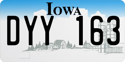 IA license plate DYY163