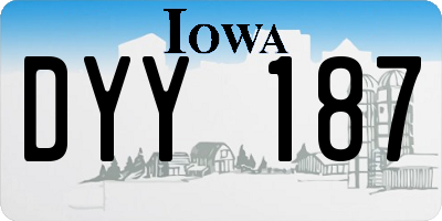 IA license plate DYY187