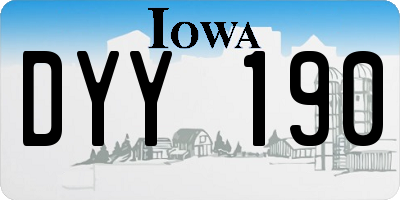 IA license plate DYY190