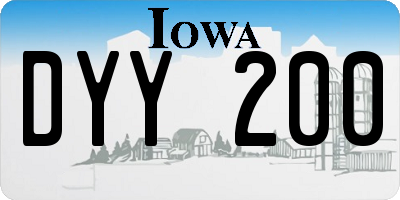 IA license plate DYY200