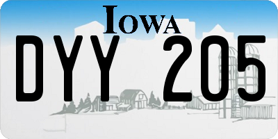 IA license plate DYY205